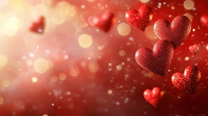 Poster - valentine background with hearts