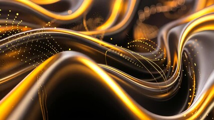 Poster - Abstract golden spirals and particle trails swirling on a dark background, representing time flow or motion