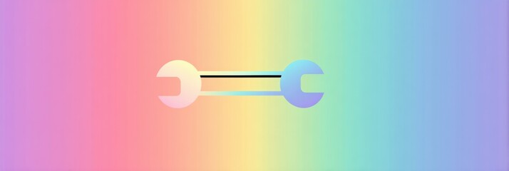 Fototapete - Floating Wrench and Hammer Icons Against a Smooth Pastel Gradient Background Creating a Soothing Visual Contrast for Design Projects Generative AI