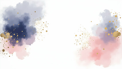 Poster - Elegant Distressed White Paper Background with Subtle Watercolor Textures and Gilded Accents, Perfect for Creative Projects and Sophisticated Designs