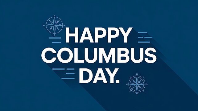 Happy Columbus Day. Celebration Poster. American flag with a message., created with generative ai