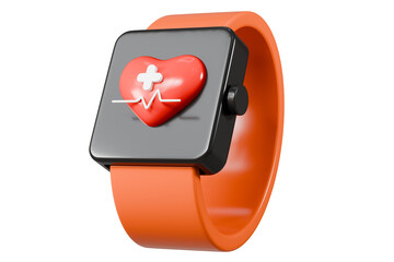 Poster - 3d Smart watch icon. Fitness smart Watch Screens. Smartwatch with blank screen mockup isolated background. Smartwatch for fashion accessories or watch product display. healthy concept. 3d render.