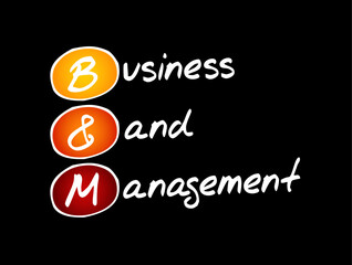 Poster - B and M - Business and Management acronym, business concept background