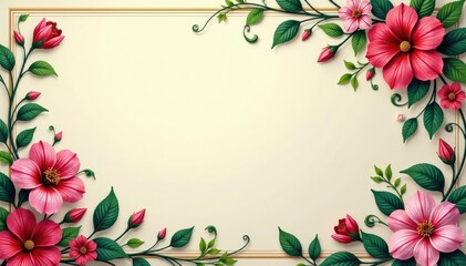 Wall Mural - Intricate floral damask, swirling vines & leaves, classic, wallpaper