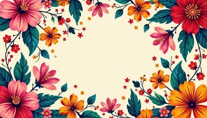 Wall Mural - Bold vibrant floral pattern for eye-catching flyers , floral, blossom, red