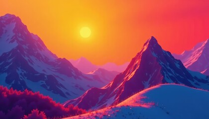 Wall Mural - Modern minimalist header design with geometric shapes and vibrant color gradients , vibrant, bold