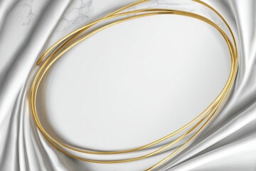 Fototapete - Elegant Golden Oval Outline on a Soft White Background Creates a Sophisticated Visual Highlight Suitable for Various Design Projects Generative AI