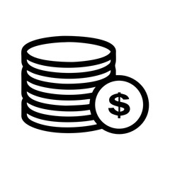 Poster - Stack of coins dollar symbol icon vector illustration money finance payment currency wealth income cash