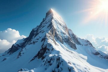 Wall Mural - Close-up of pristine white pinnacle, sharp details, bright light , jagged, tranquil, rugged