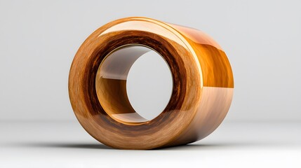 Poster - Brown Wooden Packaging Tape Roll Mockup