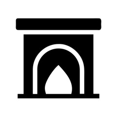 Poster - Fireplace icon vector design burning flame fire heat warm home interior decoration element design
