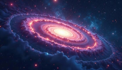 Wall Mural - mysterious, swirling nebula resembling a ufo near andromeda galaxy , colorful, stars, mysterious
