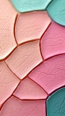 Poster - Close Up View of Pastel Pink and Teal Painted Wood Texture