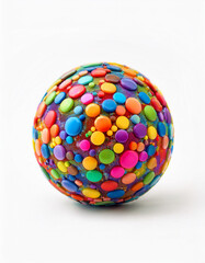 Leinwandbilder - Colorful sphere covered with round shapes. Abstract design element with vibrant colors for creative projects and backgrounds.