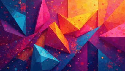 Wall Mural - abstract geometric shapes repeat in vibrant hues , style, repeat