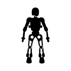 Poster - Silhouette robot android humanoid machine automation artificial intelligence design technology
