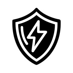 Poster - shield lightning bolt energy protection power electricity secure security safety electric symbol ico