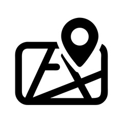 Poster - Map location pin gps navigation travel destination point of interest route direction marker icon
