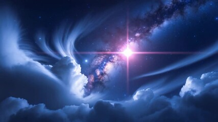 Wall Mural - moving clouds framing the milky way