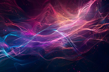 Poster - Colorful abstract light waves background