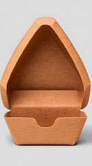 Poster - Opened Folded Light Brown Triangle Carton Packaging Mockup