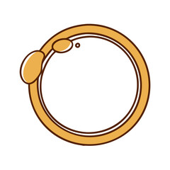Poster - vector graphic of a golden ring frame with decorative elements circle design illustration art