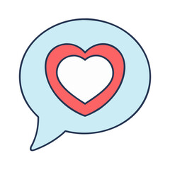 Poster - heart love speech bubble message valentine romance passion feeling emotion communication icon design