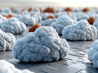 Poster - Abstract Representation of Clouds on a Digital Surface with Varying Textures and Colors