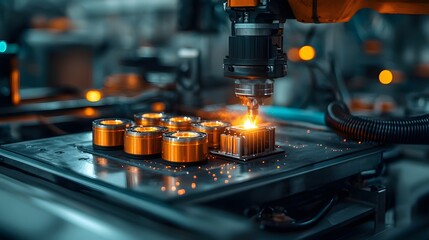 Poster - Advanced robotic manufacturing process for the production of intricate electronic components in a state of the art industrial facility