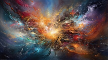 cosmic explosion of vibrant colors