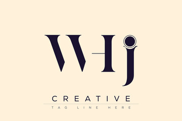 Fototapete - WHJ abstract letter logo design. This logo is designed by three abstract letters.