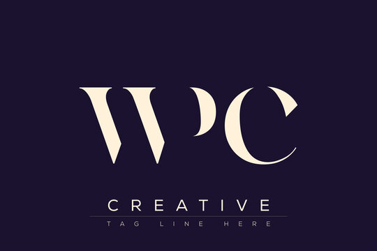 WPC abstract letter logo design. This logo is designed by three abstract letters.