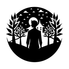Leinwandbilder - Wall Art silhouette vector