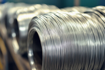 Aufkleber - Zinc wire rolls for industrial use in manufacturing processes Generative AI