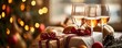 © HISTOCK - Christmas dinner table setting with wine glasses and gifts sparkling in festive atmosphere