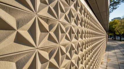 Poster - A closeup of a textured surface on a 3Dprinted wall panel capturing the interplay of shadows and details emphasizing the realism achieved through advanced printing techniques.