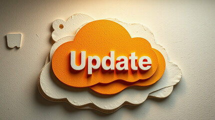 Poster - Abstract concept of system updates, depicted as cloud layered shape
