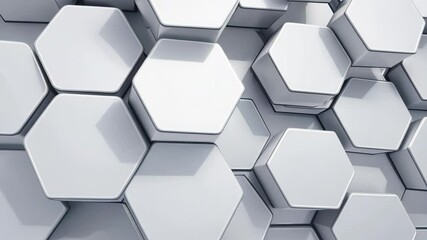 Poster - Light Concept White Hexagon Pattern Design for Modern Wallpaper and Texture