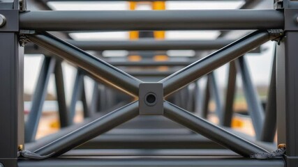 Aufkleber - A detailed shot of the cranes main frame emphasizing the robust construction materials and innovative engineering designed to handle dynamic loads.