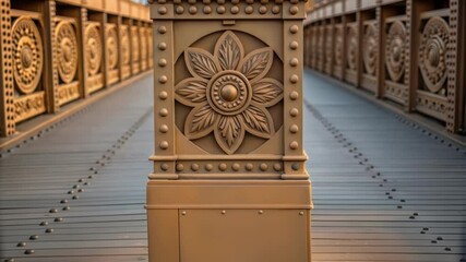 Aufkleber - A detailed view of artistic embellishments integrated into the bridges structure showcasing unique motifs and textures that celebrate local culture and artistry through 3D