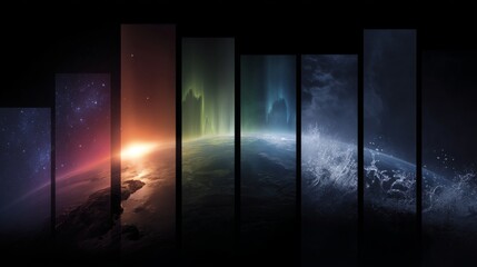 Aufkleber - A stunning visualization of space featuring vibrant colors. The artwork captures the beauty of planets and cosmic phenomena. Perfect for backgrounds and digital projects. AI