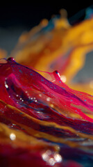 Wall Mural - Transparent paint spill with vibrant hues --profile duwxuuu