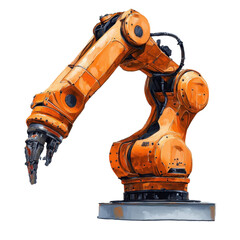 Poster - Painting Robotic Arm isolated on transparent background .