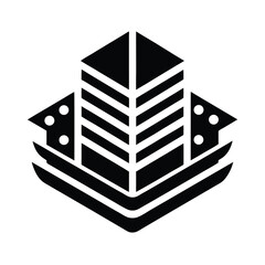 Poster - Abstract geometric logo design with a modern layered aesthetic featuring sharp angles and stylish decorative elements