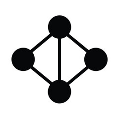 Poster - Simple and elegant black and white diagram representing interconnected nodes and data connections with lines on a clean white background