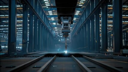 Aufkleber - An engaging closeup of sparks flying as the robot initiates the welding process capturing the dynamic energy and activity within the steel construction site.