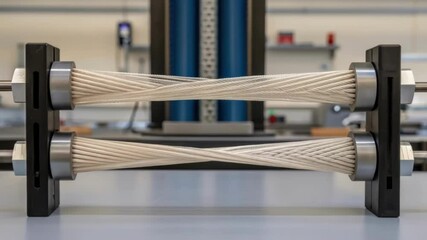 Poster - An image of a composite material being tested under tension with the fibers visibly stretching illustrating its remarkable strength and flexibility.