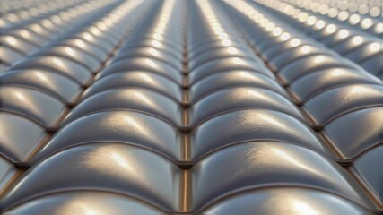 Poster - An intricate detail shot of the membranes surface displaying its reflective properties designed to minimize heat absorption and contribute to energy efficiency.