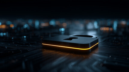 illuminated keyhole symbolizing digital security and cyber protection