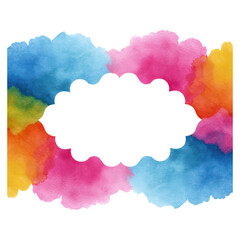 Poster - Colorful Watercolor Background Frame for Creative Projects, isolated on transparent background.